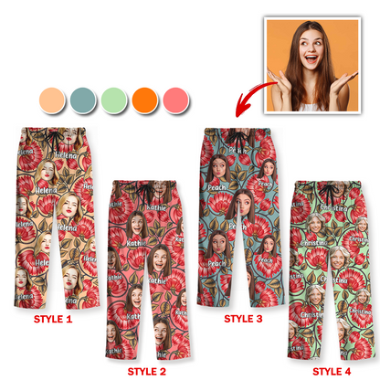 New Trendy Custom Face Pajamas Set Color Pattern - Personalized Photo Christmas Pajamas