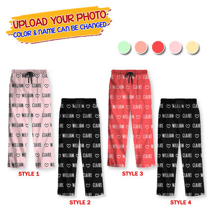 Couple Pajamas Team Custom Photo Human And Pet Faces - Custom Face Pajamas Pattern - Personalized Photo Christmas Pajamas