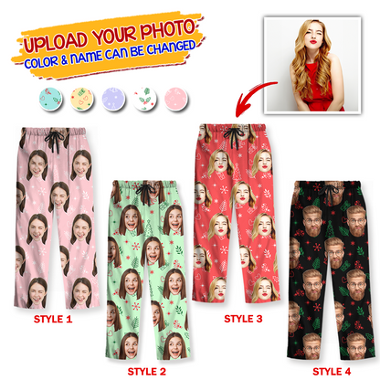 Official Pajamas Custom Photo Human And Pet Faces - Custom Face Pajamas Pattern - Personalized Photo Christmas Pajamas