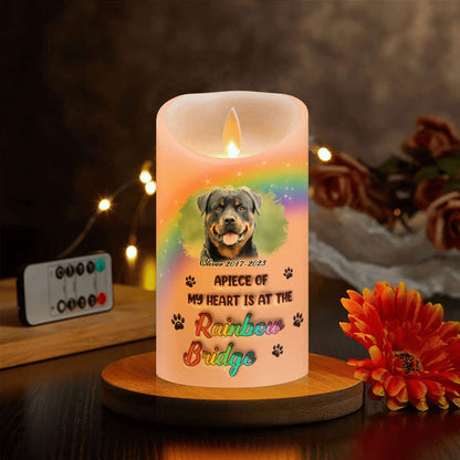 I Wish The Rainbow Bridge Had Visiting Hours Custom Photo Memorial - Personalized Flameless LED Candle