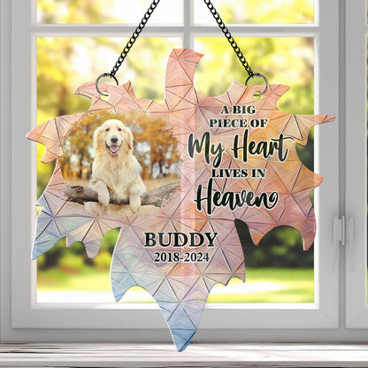 Big Piece Of My Heart Hanging Door - Memorial Hanging Door Acrylic - Personalized Custom Shape Window Hanging Acrylic