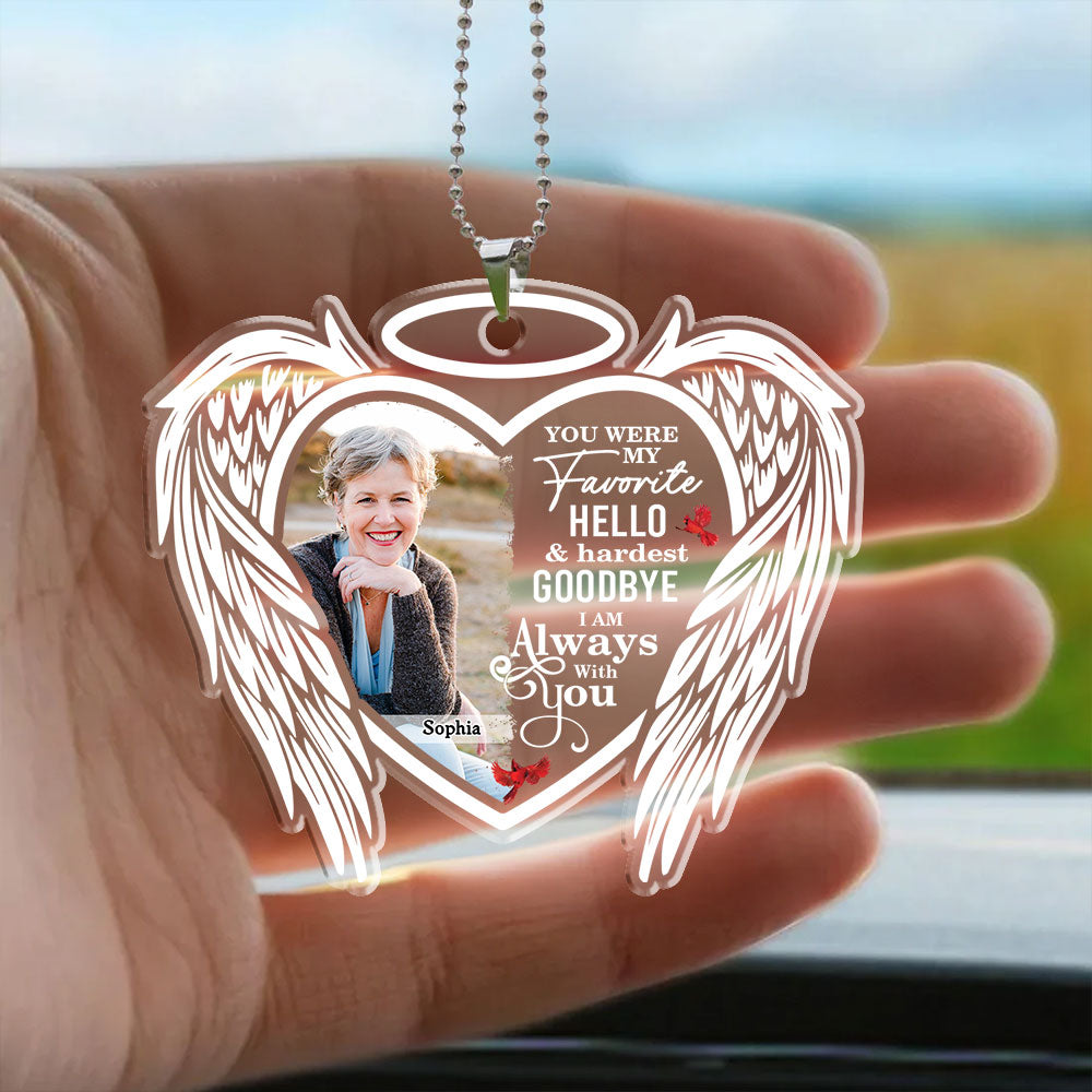 My Hardest Goodbye Memorial Car Acrylic - Personalized Car Photo Ornament