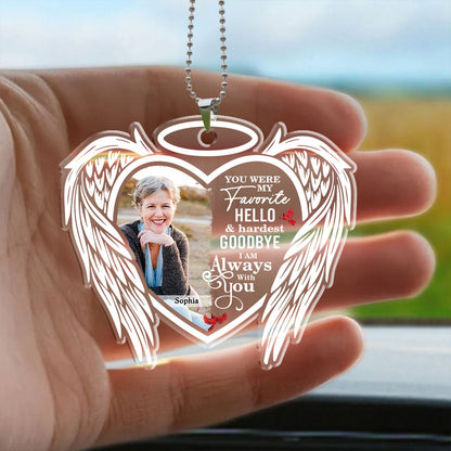 My Hardest Goodbye Memorial Car Acrylic - Personalized Car Photo Ornament