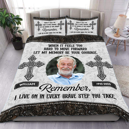 Every Brave Step You Take Cross - Memorial Personalized Custom Bedding Set - Christmas Gift, Sympathy Gift