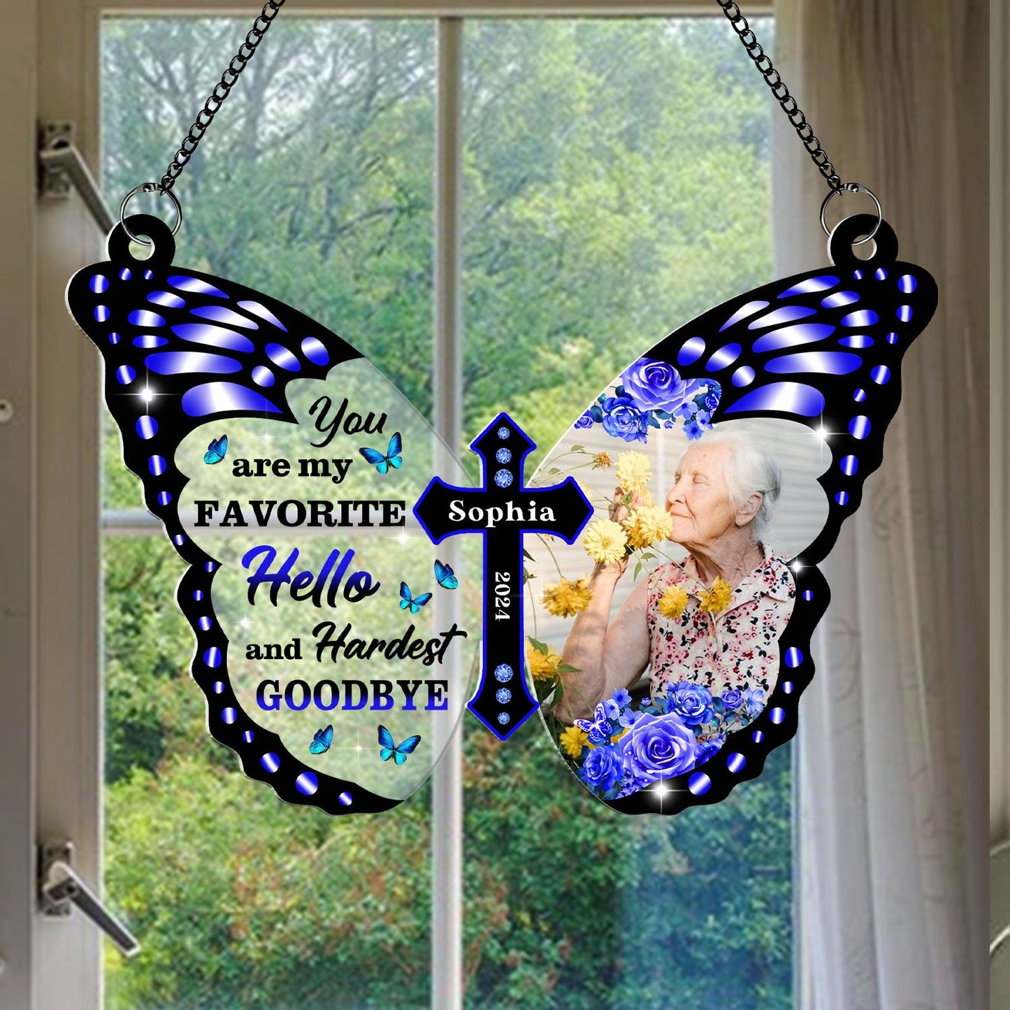 You Are My Favorite Hello and Hardest Goodbye Hanging Door Acrylic - Personalized Custom Shape Window Hanging Acrylic