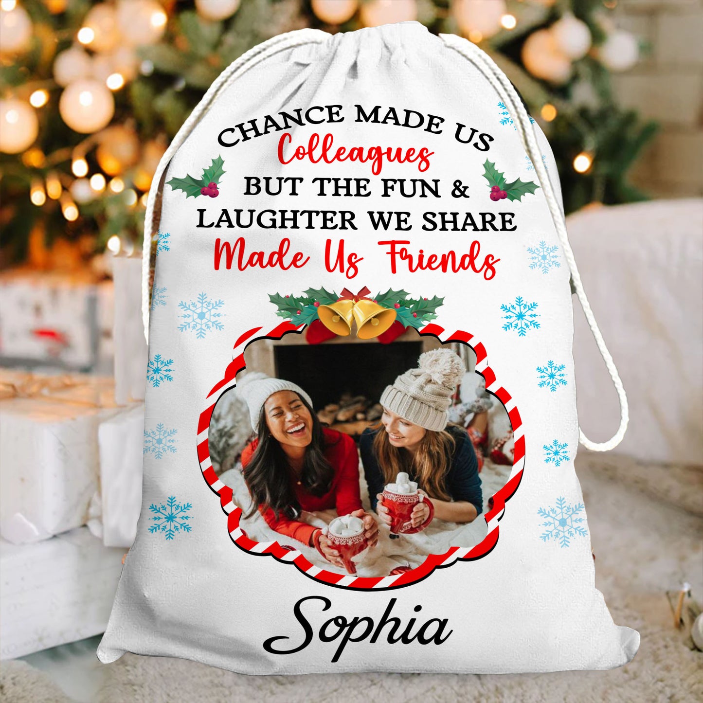 Colleagues Like You Are Special Bag Custom Photo - Christmas Family Gift - Personalized Christmas Sack - Custom Christmas Bag