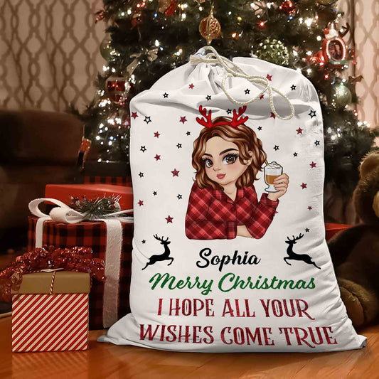 All Wishes Come True - Christmas Family Gift - Personalized Christmas Sack - Custom Christmas Bag