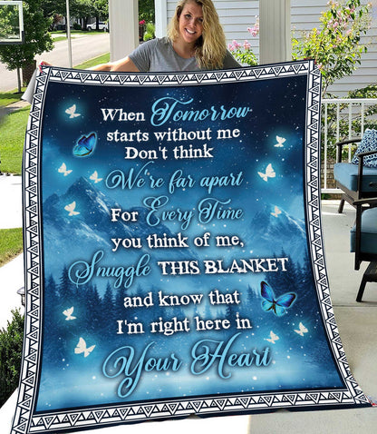 I'm Right Here In Your Heart - Personalized Memory Blanket - Remembrance Gift - Memorial Personalized Custom Blanket - Christmas Gift, Sympathy