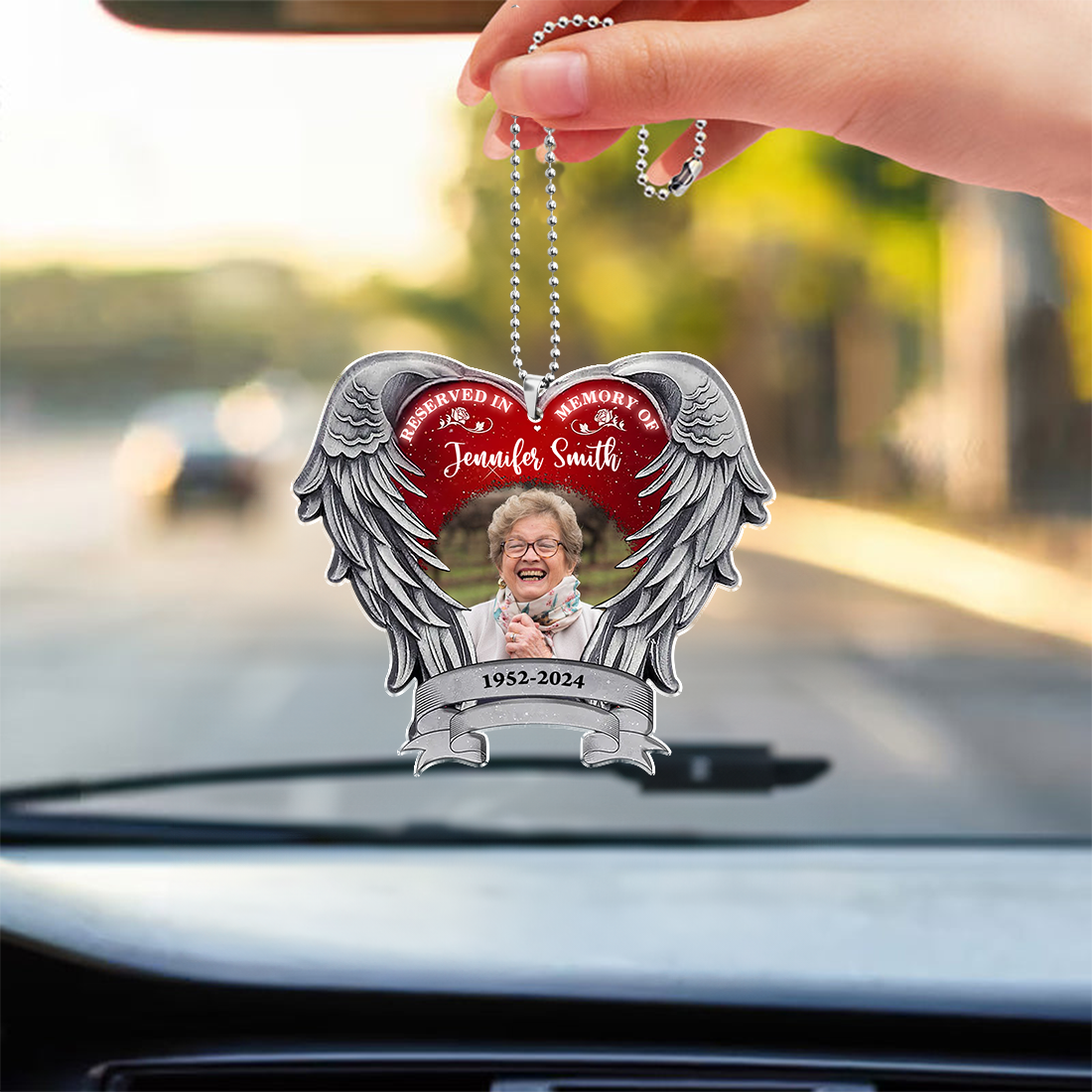 Reserved In loving memory of Car Acrylic - Personalized Car Photo Ornament