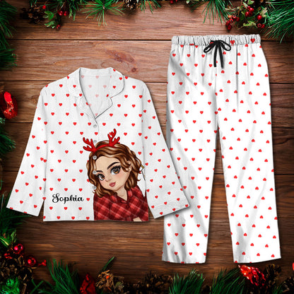 Funny Cartoon Pajamas Custom Photo Human And Pet Faces - Custom Face Pajamas Pattern - Personalized Photo Christmas Pajamas