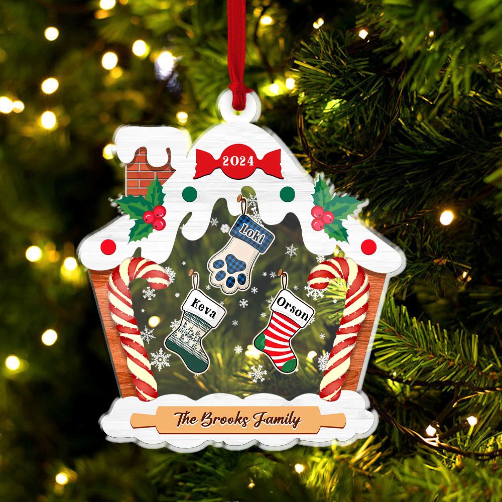 Our Family Socks Ornament - Personalized Custom Acrylic Ornament - Custom Ornament