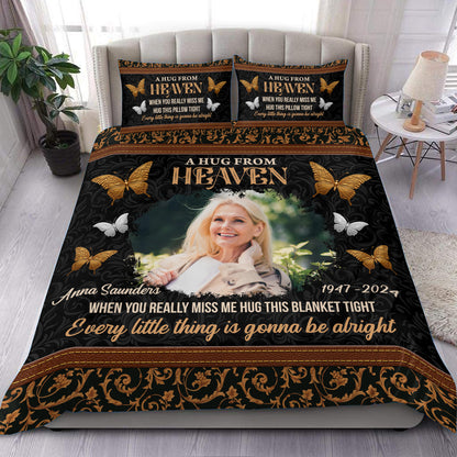 My Soul Hug You Day and Night - Memorial Personalized Custom Bedding Set - Christmas Gift, Sympathy Gift