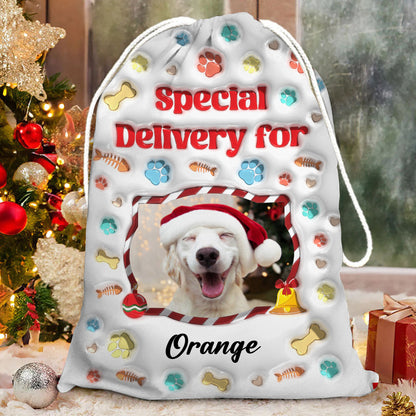 My Lovely Fur Baby - Personalized Custom 3D Inflated Effect Christmas Bag - Christmas Family Gift - Personalized Christmas Sack - Custom Christmas Bag