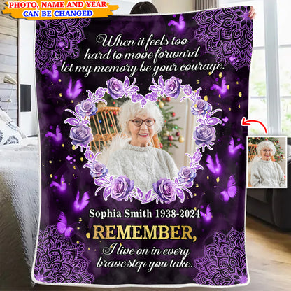 Every Brave Step You Take Blanket Memorial - Remembrance Gift - Memorial Personalized Custom Blanket - Christmas Gift, Sympathy Gift