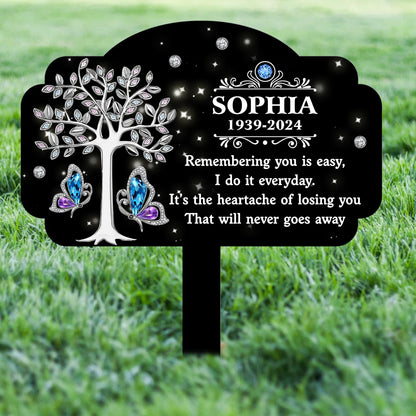 Memorial Butterfly Forever in My Heart My Soul - Memorial Personalized Custom Acrylic Garden Stake