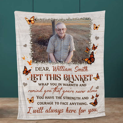 Let This Blanket Wrap You Memorial - Remembrance Gift - Memorial Personalized Custom Blanket - Christmas Gift, Sympathy Gift