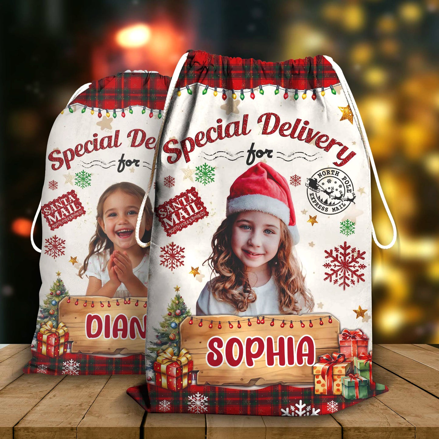 Special Christmas Custom Photo - Christmas Family Gift - Personalized Christmas Sack - Custom Christmas Bag