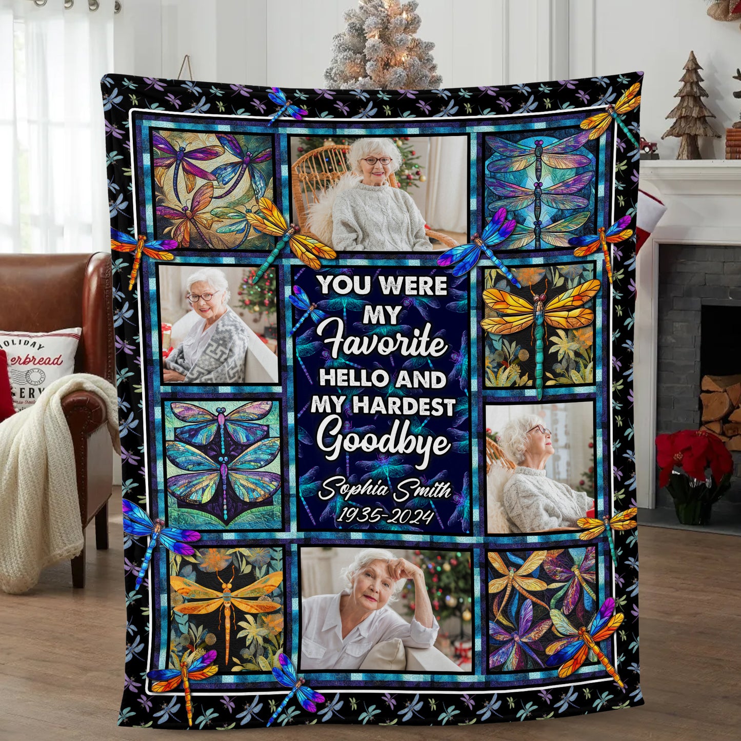 My Favorite Hello Blanket Memorial Blanket - Remembrance Gift - Memorial Personalized Custom Blanket - Christmas Gift, Sympathy Gift