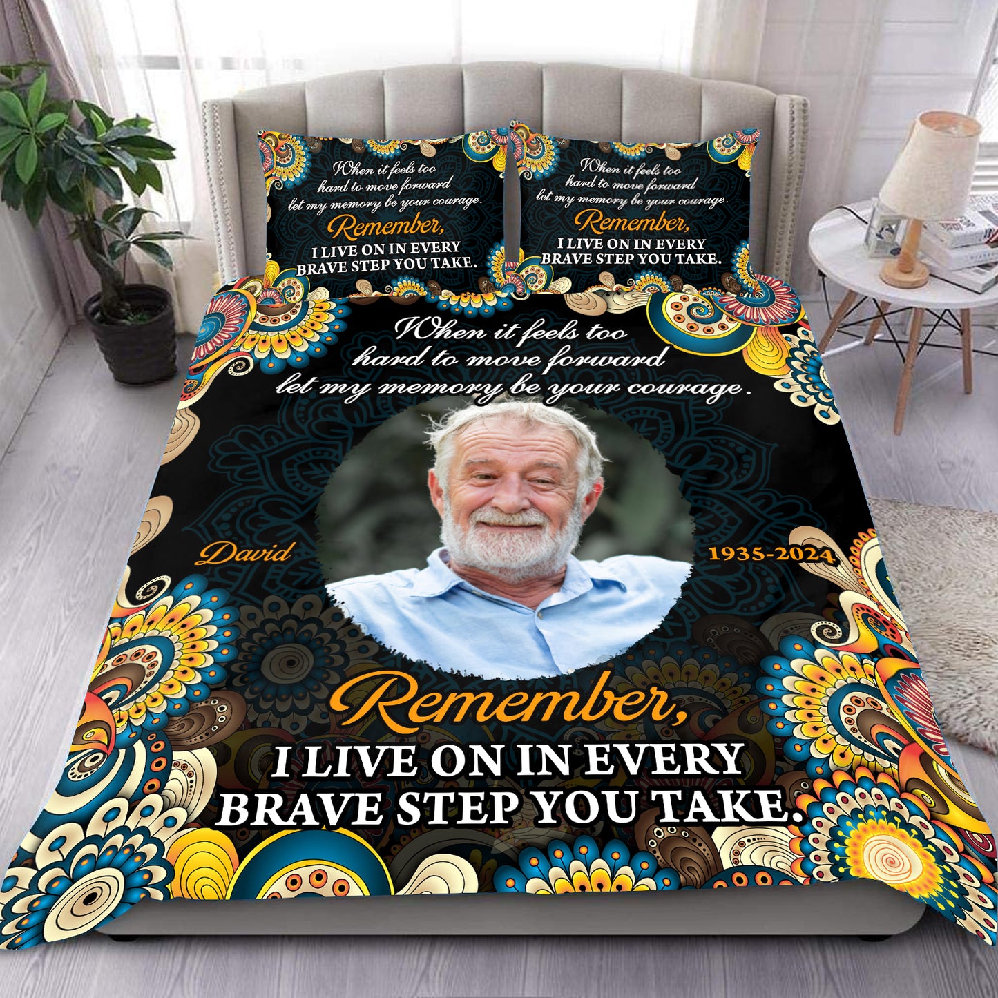 Peace Hug You Day and Night - Memorial Personalized Custom Bedding Set - Christmas Gift, Sympathy Gift