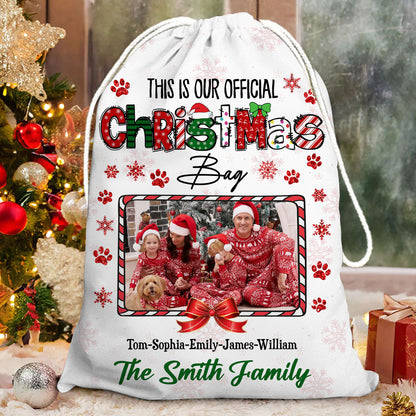 Our Christmas Bag Custom Photo - Christmas Gifts - Personalized Christmas Sack - Custom Christmas Bag