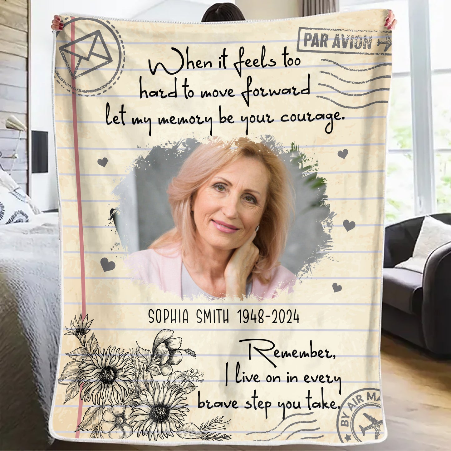 When It Feels Too Hard To Move Forward Letter Blanket Memorial - Remembrance Gift - Memorial Personalized Custom Blanket - Christmas Gift, Sympathy Gift