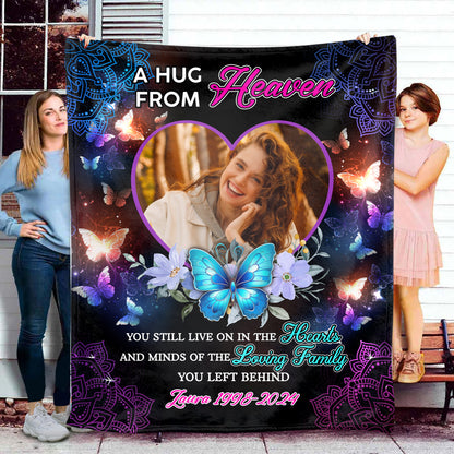 You Still Live On In The Hearts Christmas Photo Blanket Memorial - Remembrance Gift - Memorial Personalized Custom Blanket - Christmas Gift, Sympathy Gift