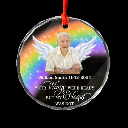 Rainbow Bridge - Personalized Custom Glass Ornament - Memorial Ornament Gift