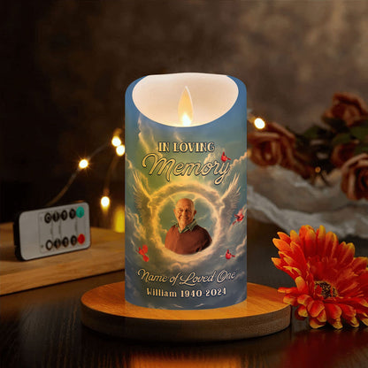 Custom Photo Memorial In Loving Memories - Personalized Flameless LED Candle