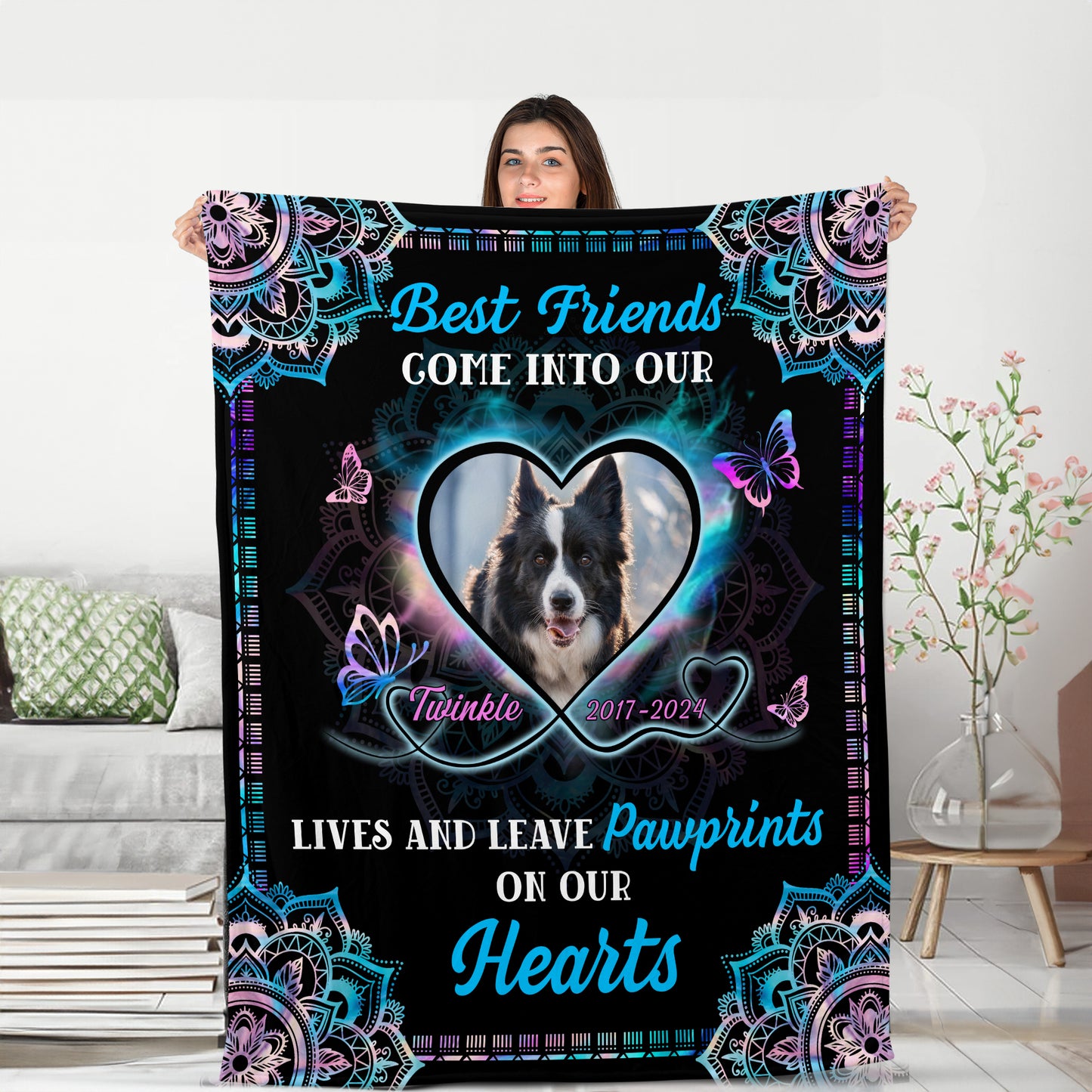 Angels Don't Always Have Wings Blanket Pet Memorial - Remembrance Gift - Memorial Personalized Custom Blanket - Christmas Gift, Sympathy Gift