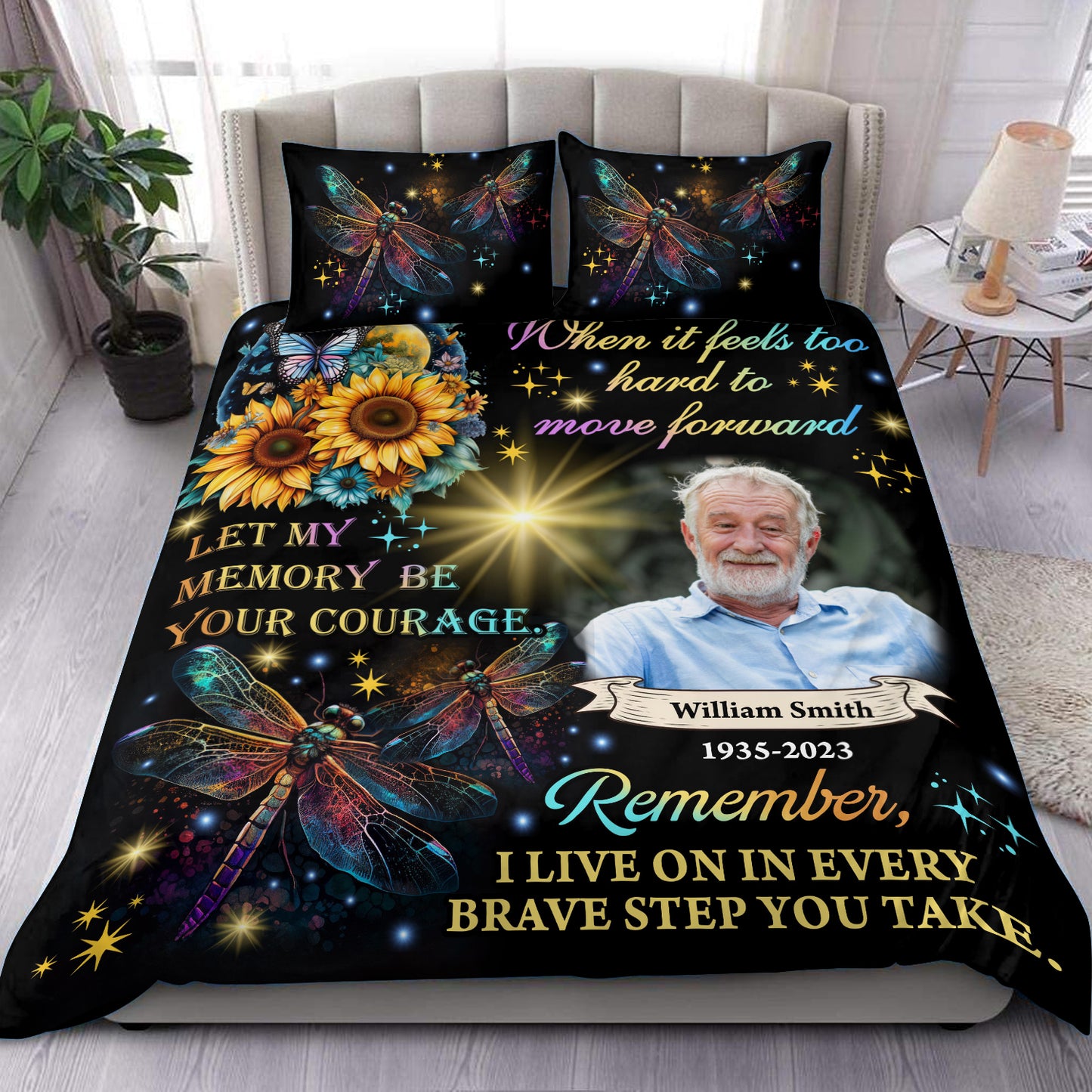 Spirit Of A Dragonfly - Memorial Personalized Custom Bedding Set - Christmas Gift, Sympathy Gift