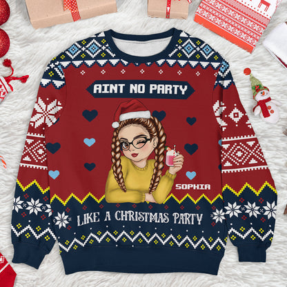 Ain't no party like a Christmas party - Personalized Custom Ugly Sweatshirt - Unisex Wool Jumper - Christmas Gift For Her