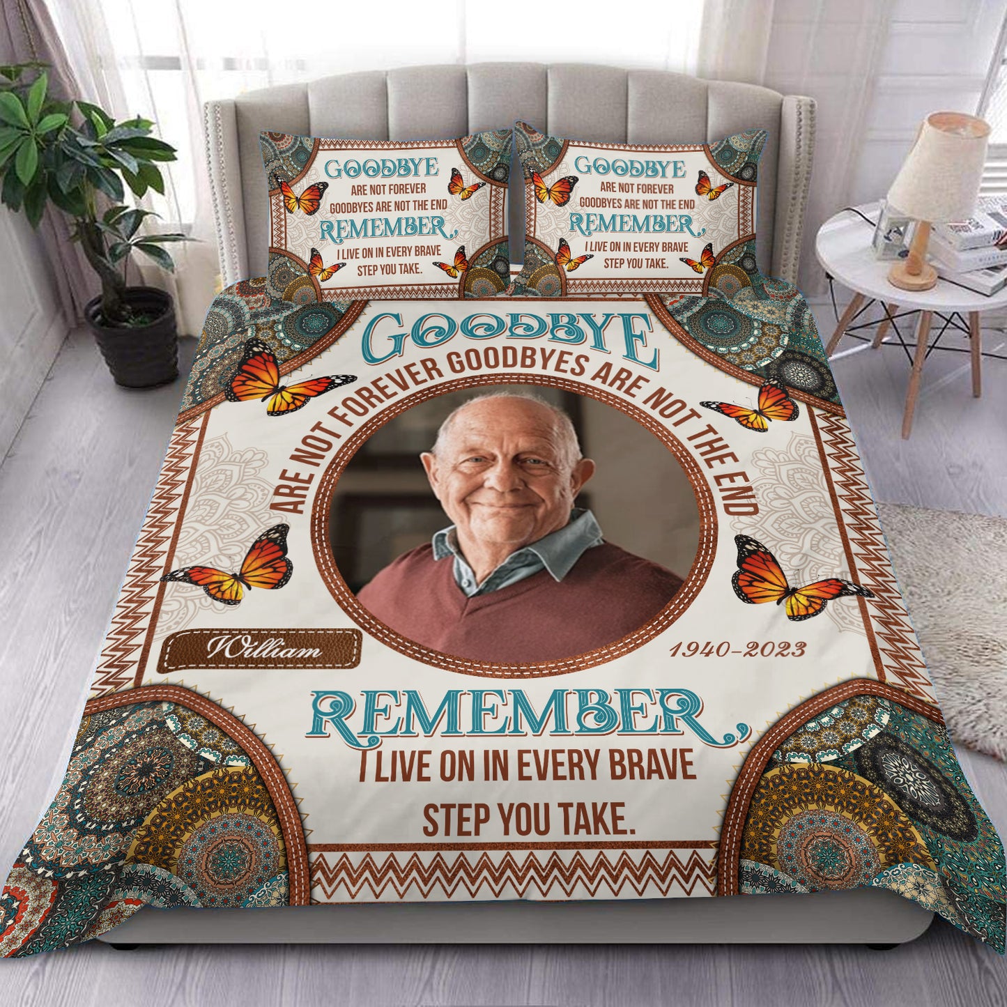 Goodbye Are Not Forever Butterfly Personalized Custom Bedding Set - Christmas Gift, Sympathy Gift