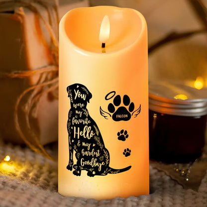 My Favorite Hello and Hardest Goodbye - Personalized Flameless LED Candle