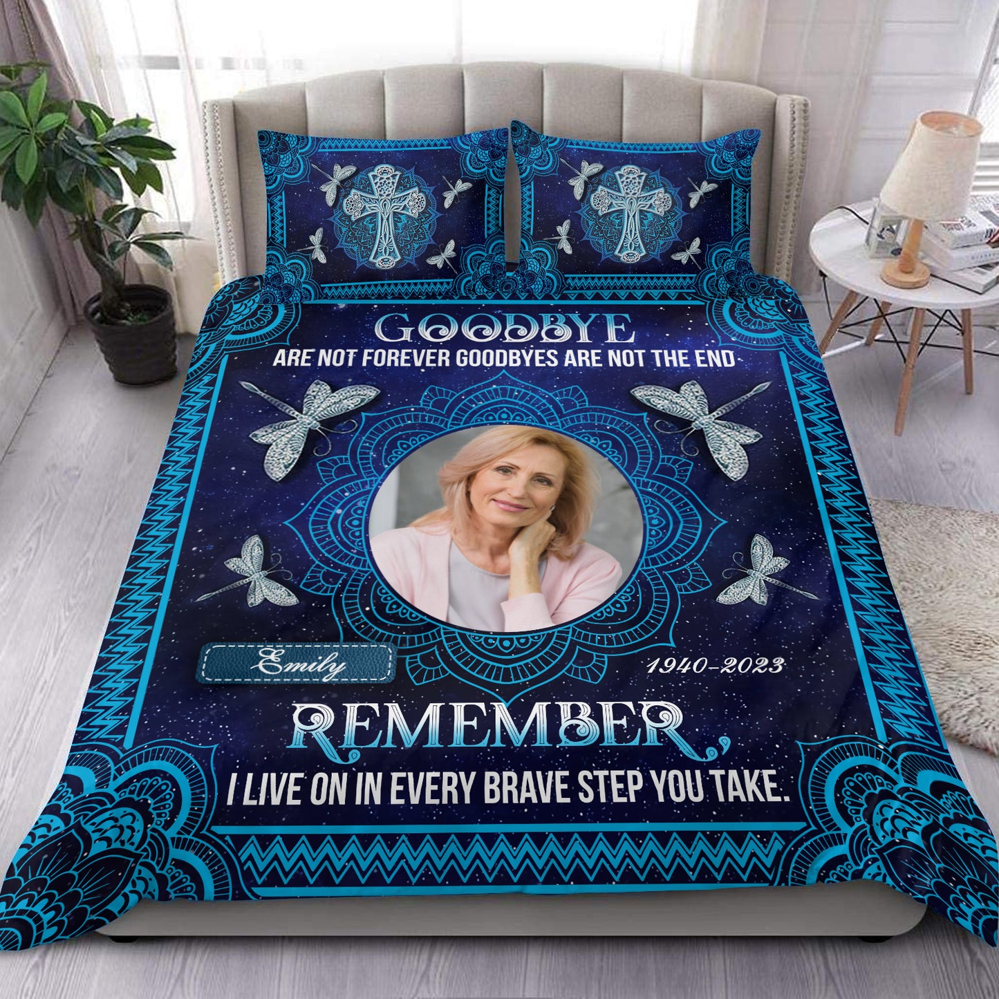 Goodbye Are Not Forever Mandala Personalized Custom Bedding Set - Christmas Gift, Sympathy Gift