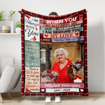 Hug This Cardinal Blanket Memorial - Remembrance Gift - Memorial Personalized Custom Blanket - Christmas Gift, Sympathy Gift