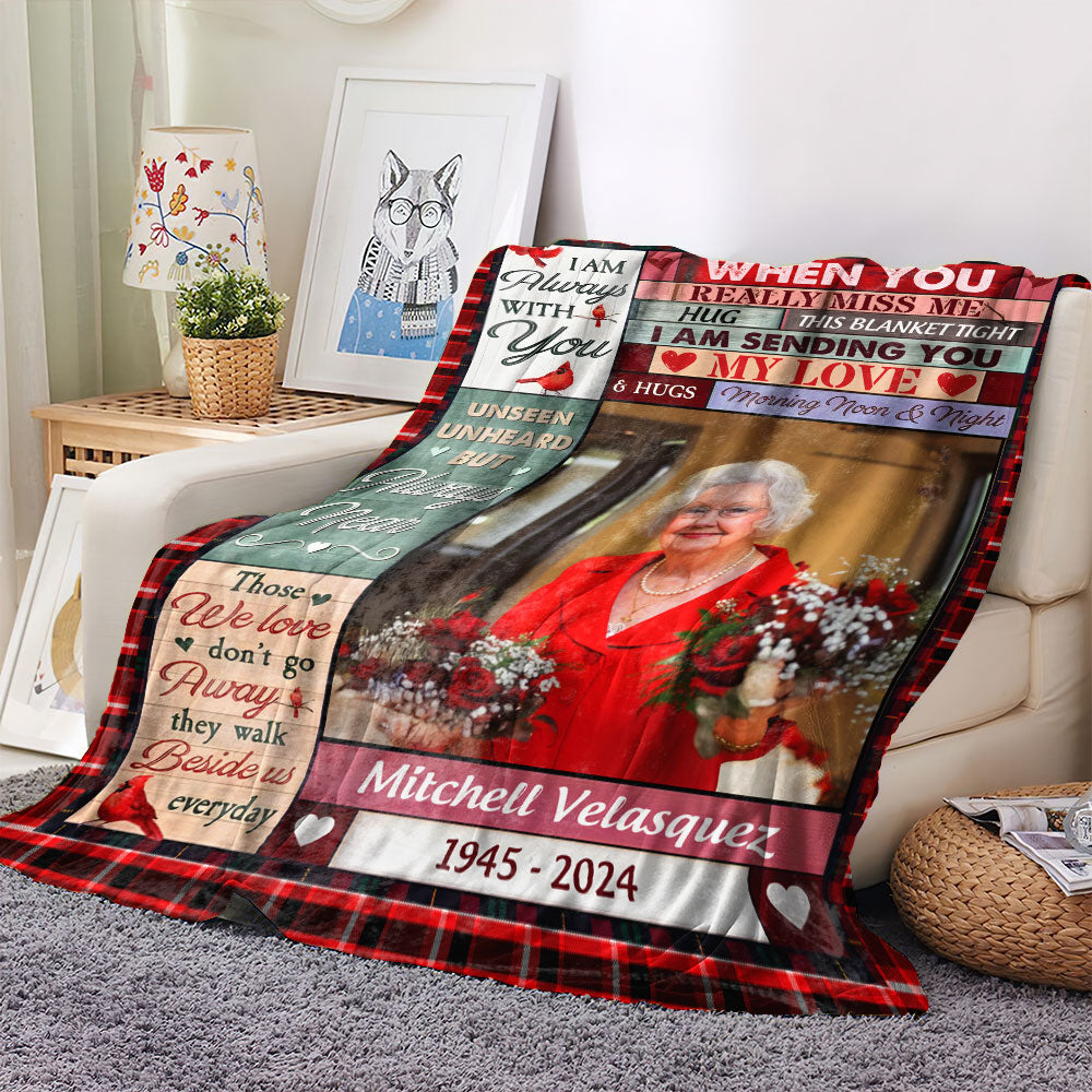 Hug This Cardinal Blanket Memorial - Remembrance Gift - Memorial Personalized Custom Blanket - Christmas Gift, Sympathy Gift