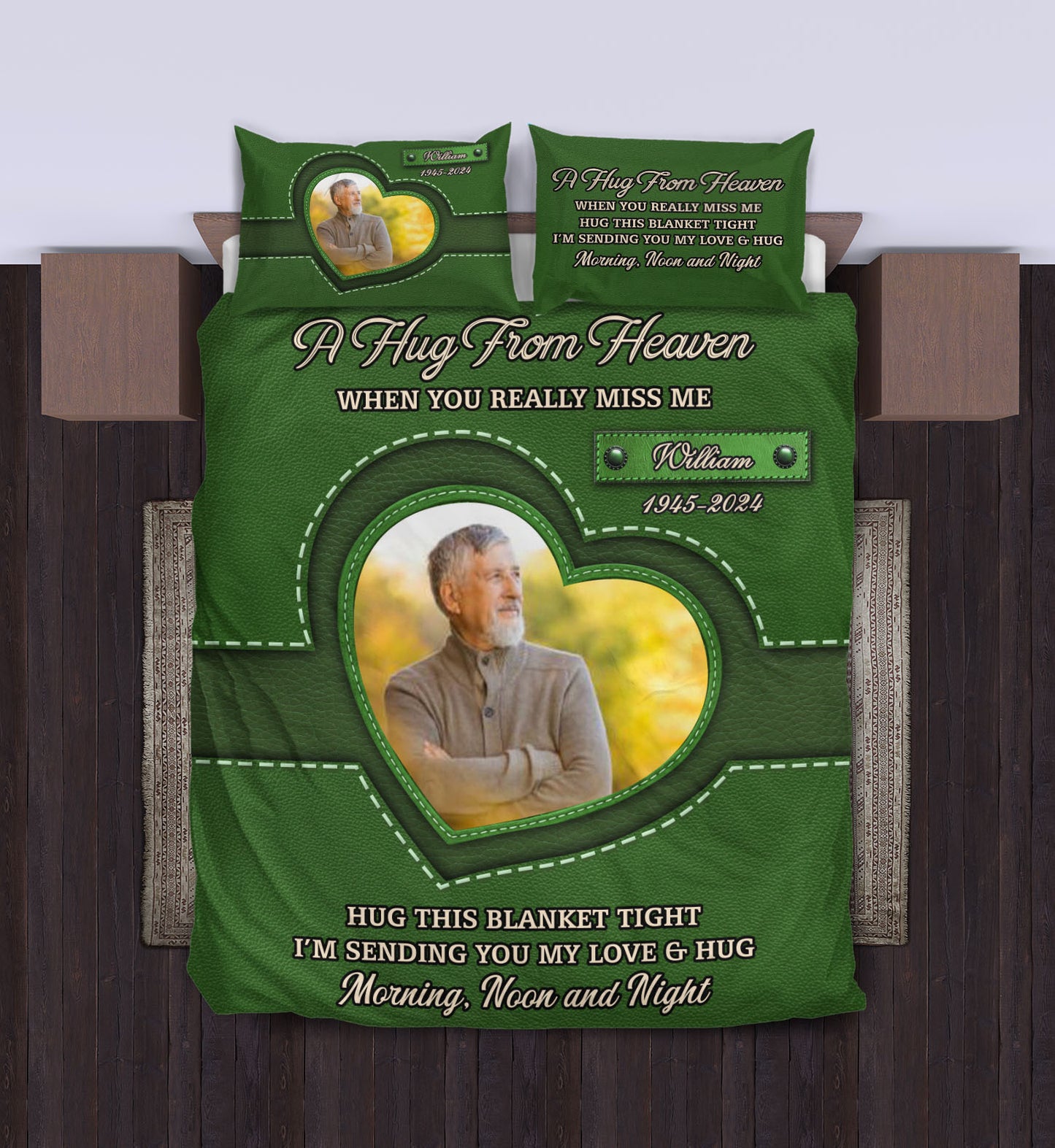 I’m Sending You My Love & Hug - Memorial Personalized Custom Bedding Set - Christmas Gift, Sympathy Gift