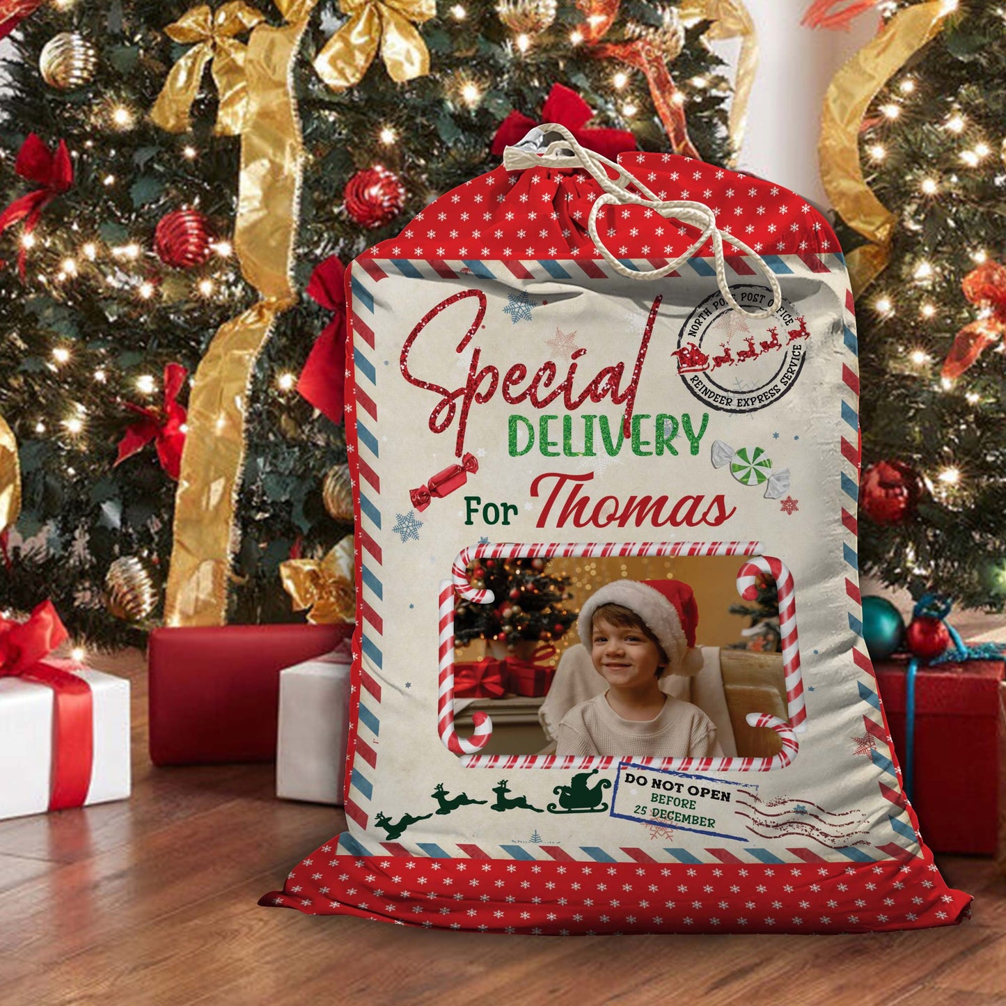 Special Delivery For - Christmas Family Gift - Personalized Christmas Sack - Custom Christmas Bag