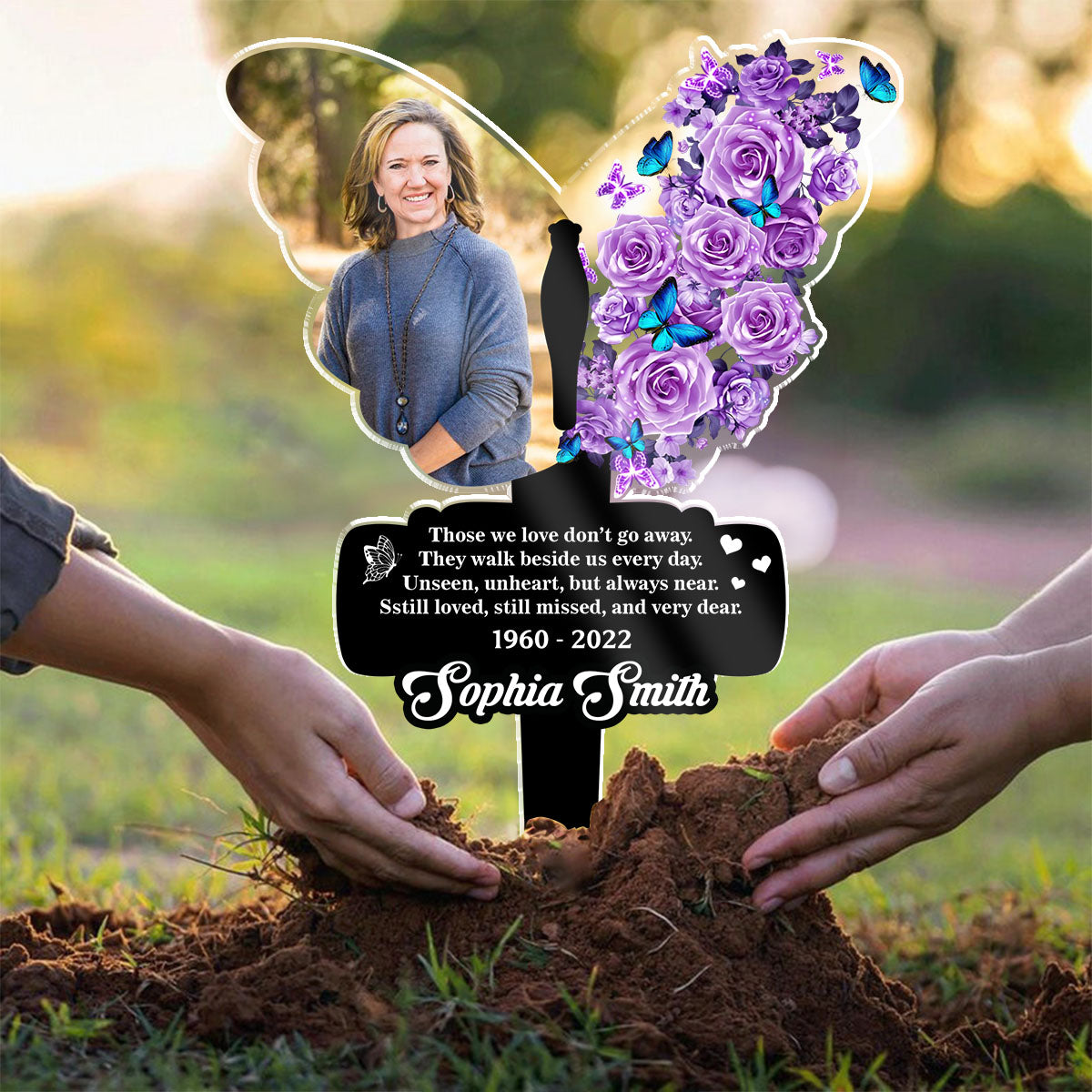 Those We Love Don't Go Away - Memorial Personalized Custom Acrylic Garden Stake - Sympathy Gift For Pet Owners, Pet Lovers