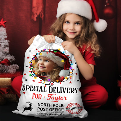 Do Not Open Before 25 December Bag Custom Photo - Christmas Family Gift - Personalized Christmas Sack - Custom Christmas Bag