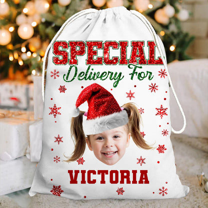 Special Delivery Glitter Christmas Bag - Christmas Family Gift - Personalized Christmas Sack - Custom Christmas Bag