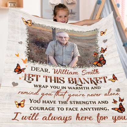 Let This Blanket Wrap You Memorial - Remembrance Gift - Memorial Personalized Custom Blanket - Christmas Gift, Sympathy Gift