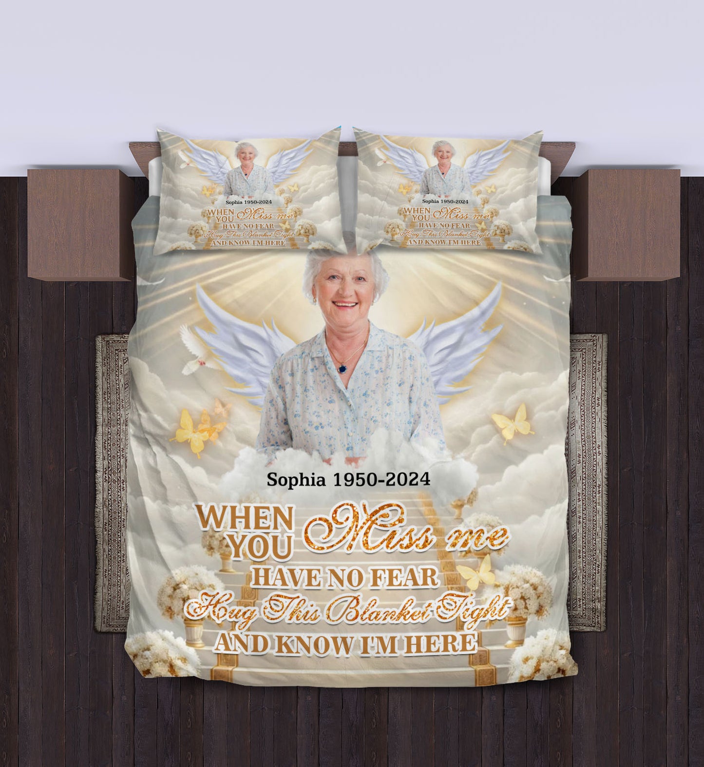 Have No Fear Hug This Blanket Tight  - Memorial Personalized Custom Bedding Set - Christmas Gift, Sympathy Gift