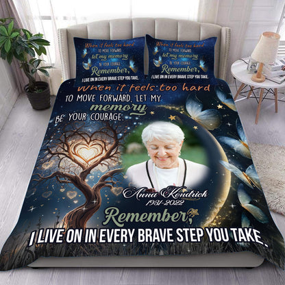 Let My Memory Be Your Courage My Love - Memorial Personalized Custom Bedding Set - Christmas Gift, Sympathy Gift