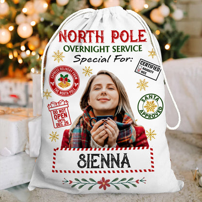 Christmas Wishes Bag North Pole - Christmas Gifts - Personalized Christmas Sack - Custom Christmas Bag