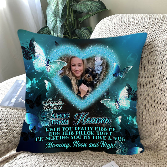 A Hug From Heaven Butterfly - Personalized Custom Throw Pillow