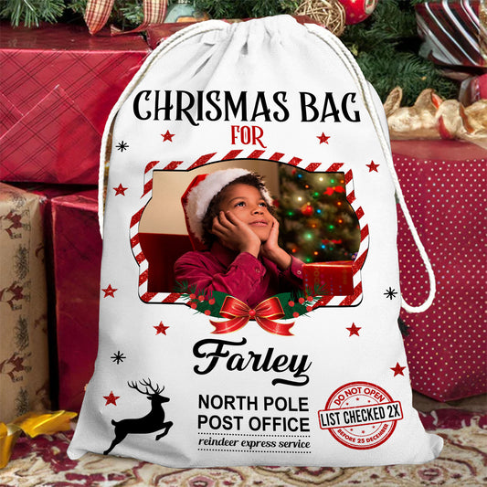 Special Christmas Bag Custom Photo - Christmas Family Gift - Personalized Christmas Sack - Custom Christmas Bag