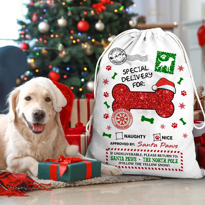 Woofmas Bag Custom Photo - Christmas Gifts - Personalized Christmas Sack - Custom Christmas Bag