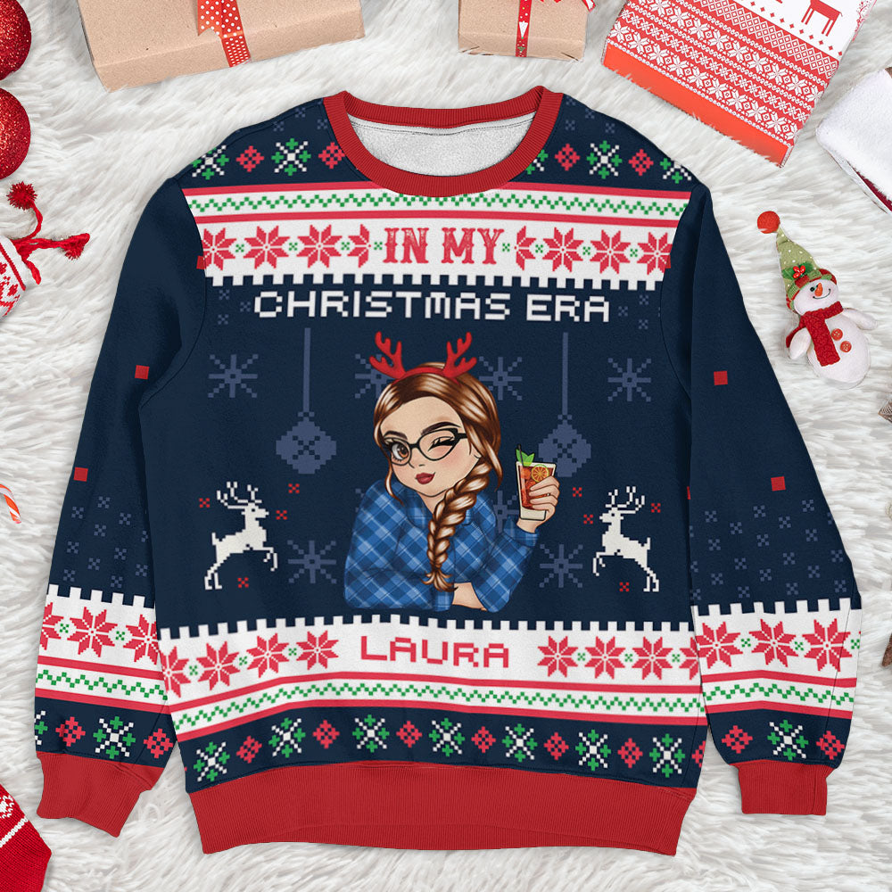 In My Christmas Era - Personalized Custom Ugly Sweatshirt - Unisex Wool Jumper - Christmas Gift For Her