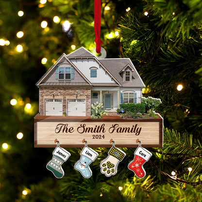 Our Family Charm Ornament - Personalized Custom Acrylic Ornament - Custom Ornament